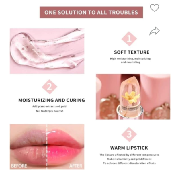 Colour Changing Flower Jelly Lipstick - Image 3