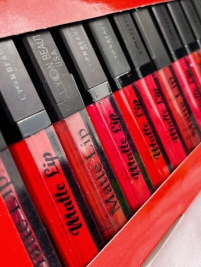 Premium Long-Lasting, Waterproof, and Smudge-Proof Matte Lipstick Set of 12 Pieces.