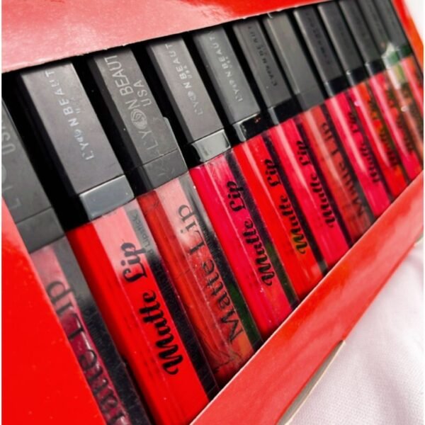 Premium Long-Lasting, Waterproof, and Smudge-Proof Matte Lipstick Set of 12 Pieces.